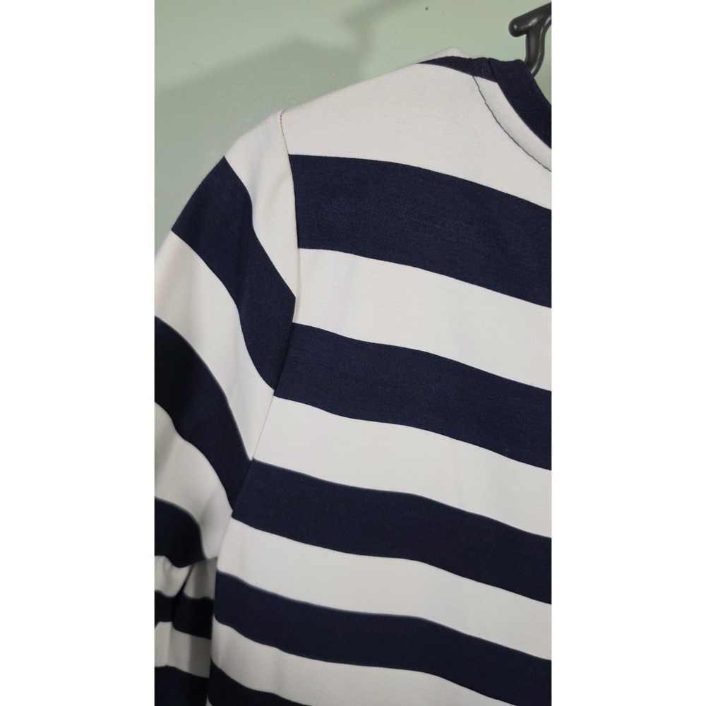Lauren Ralph Lauren Women's Striped Bell-Sleeve Shift Dress‎ Navy/White Large - Picture 5 of 6